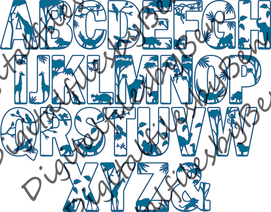 African Safari Jungle Alphabet Letters | Digital Download | 26 Letters ...