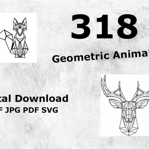 Geometric Animal Bundle All in One Wall Decor Laser Cut, Plasma, Cricut Wall Decor, Stencil, Wall Vinyl, Cdr, Dxf, Svg, JPG Cutting File