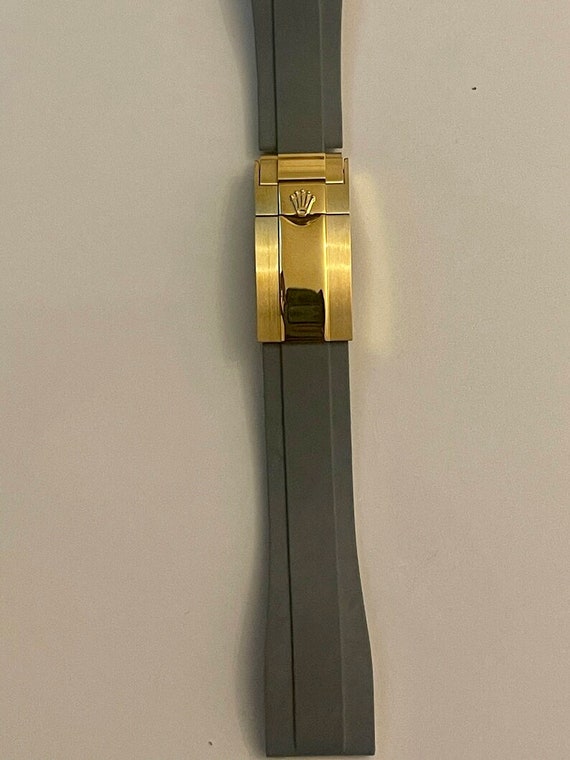 Grey Rolex Rubber Band/strap Oysterflex Style With Deployment - Etsy