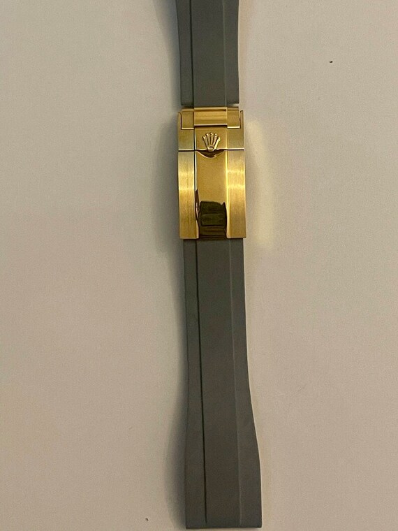 Grey Rolex Rubber Band/strap Oysterflex Style With Deployment Etsy