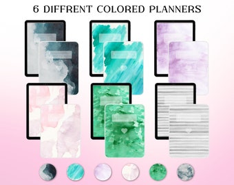 Watercolors | Simply Perfect Digital Planner Collection: School & Academic Notebook | 6 Color Templates with 12 Dividers | Hyperlinked