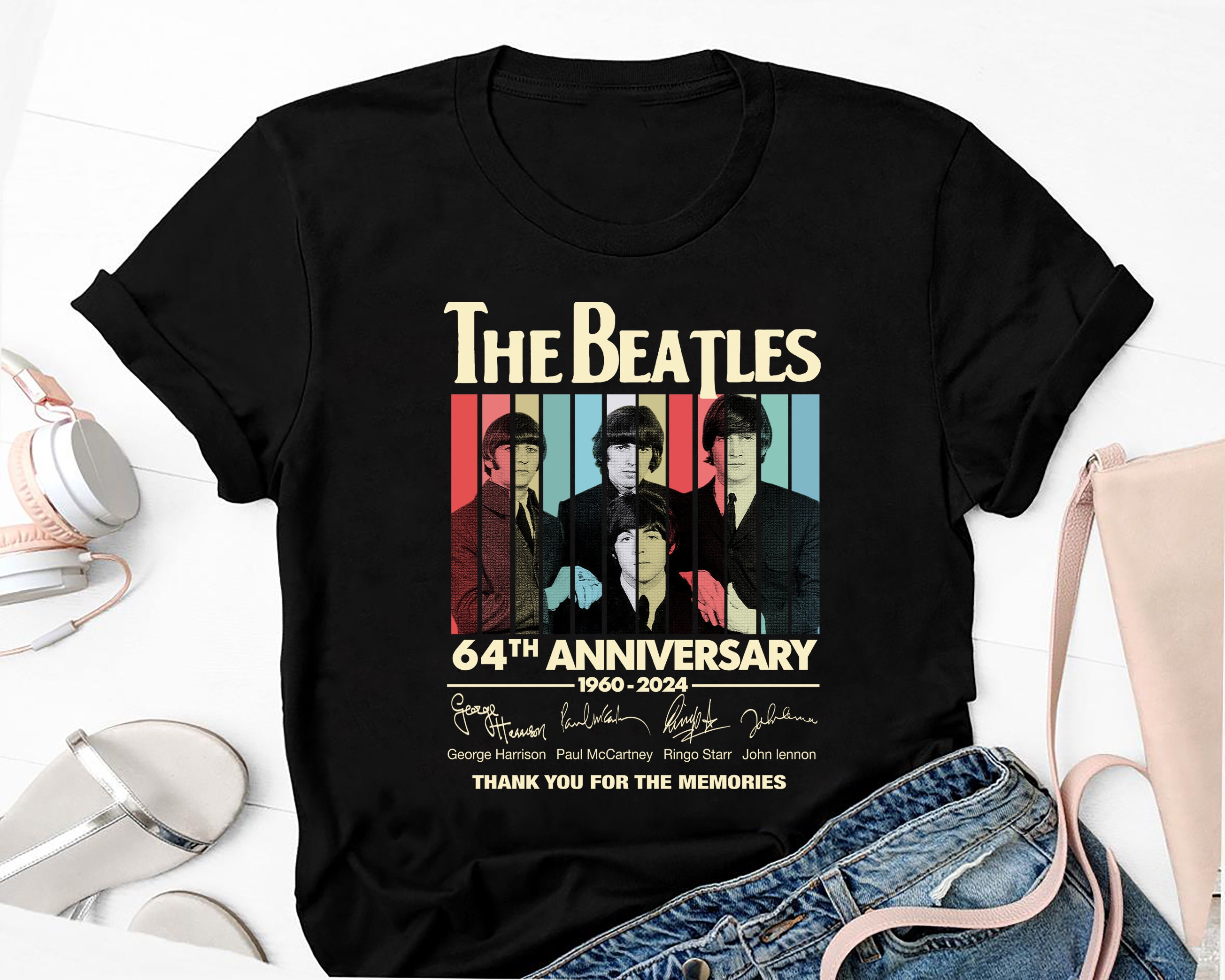 The Beatles 64 Years Anniversary Shirt, Signature the Beatles Band The Beatles 64 Years Anniversary Shirt, Signature the Beatles Band