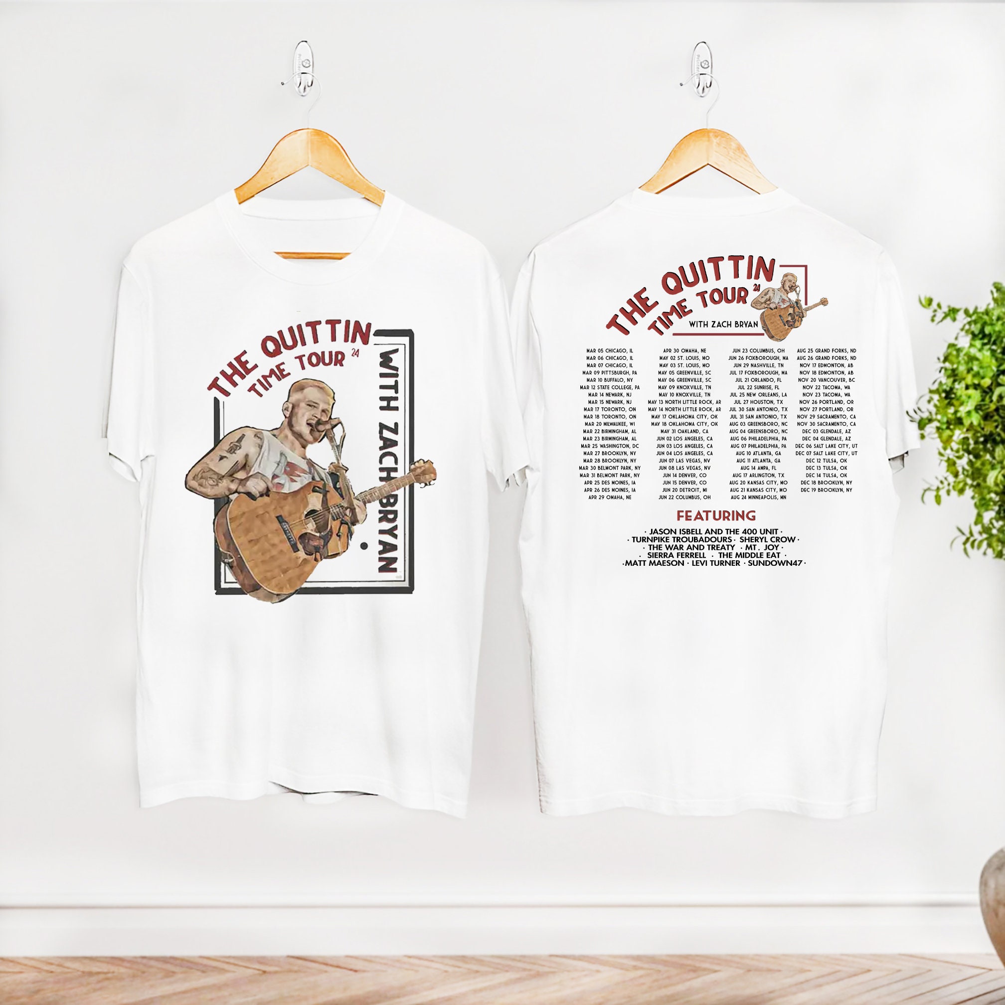 Zach Bryan The Quittin Time Tour 2024 Shirt, Zach Bryan Double Sided T-Shirt