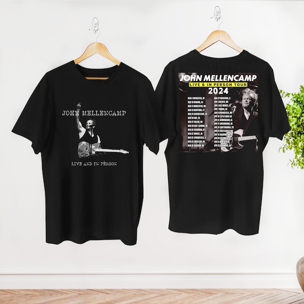 2024 John Mellencamp Live And In Person Tour T-shirt, John Mellencamp Vintage Shirt, John Mellencamp Merch, John Mellencamp Fan Gift Shirt