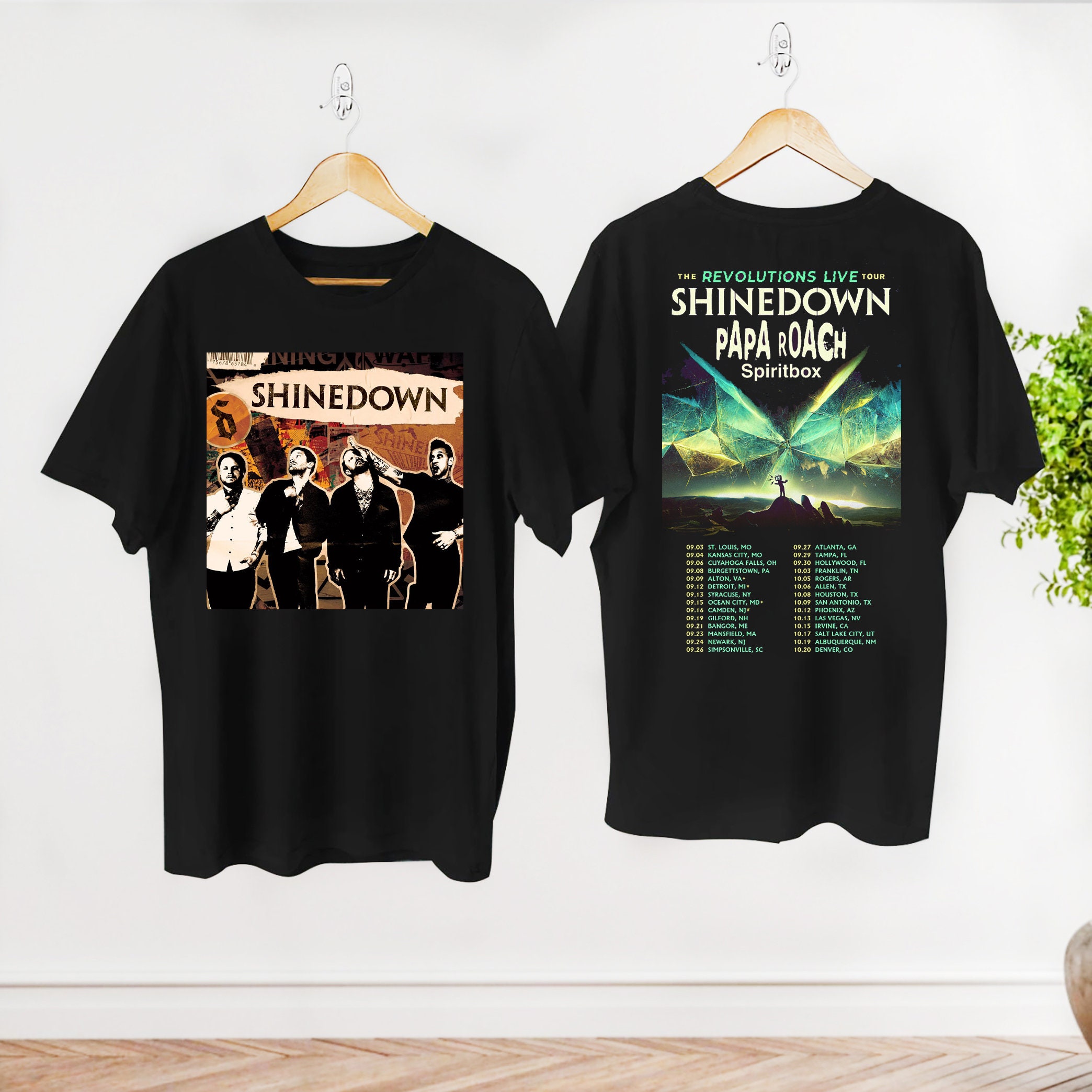 Limited Shinedown Music Shirt, Merch Vintage Revolutions Live Tour 2023  Tickets Album Planet Zero Graphic Tee 90s Y2K Gi