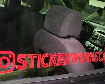 Custom Instagram Car Decal - Personalized Vinyl Sticker, Promote Your Handle, Trendy Social Media Advertisement