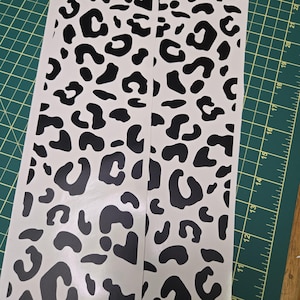 Matte Black Leopard Print Vinyl B Pillar Wrap 2 PACK for Car, Truck and SUV Door Decal, Animal Print Pattern, Women Car Livery Accessory