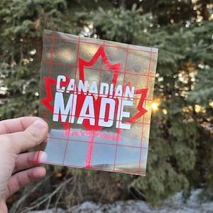 Canadian Made Maple Leaf Heart Car Decal- Canadian Sticker for Car, Red And White, Windshield Decal, Support Canada Sticker, Canadian