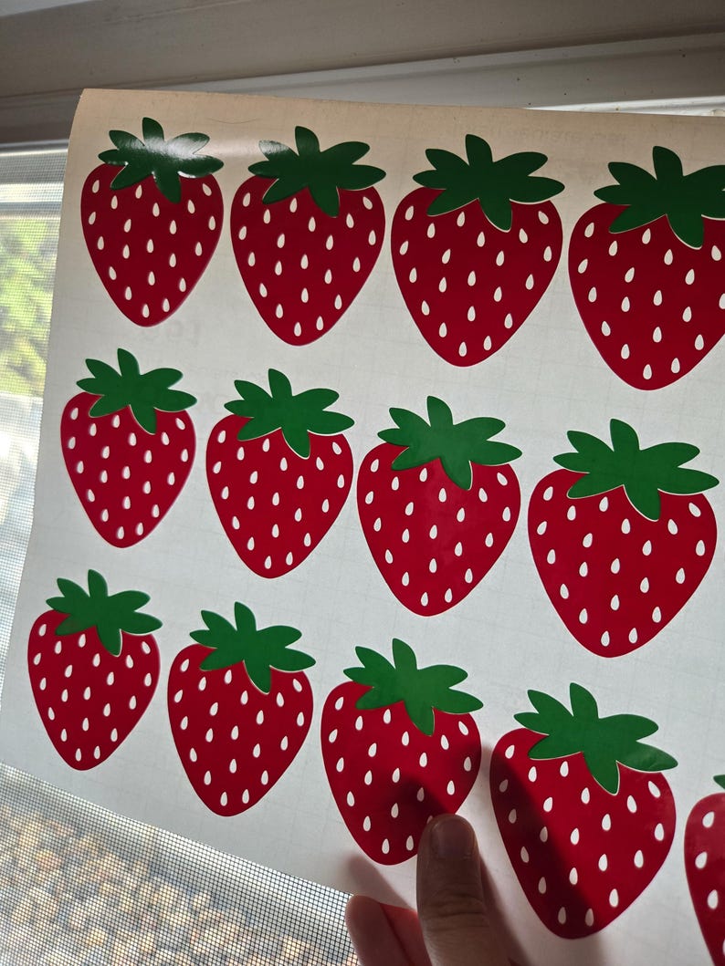 Strawberry Vinyl Decals - Cute Strawberry Car Decals, Sticker for ...