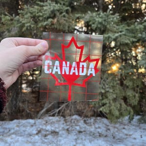 Canada Maple Leaf Heart Car Decal- Canadian Sticker for Car, Red And White, Windshield Decal, Support Canada Sticker, Canadian Maple Leaf