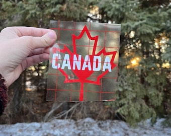 Canada Maple Leaf Car Decal: Red and White Canadian Sticker