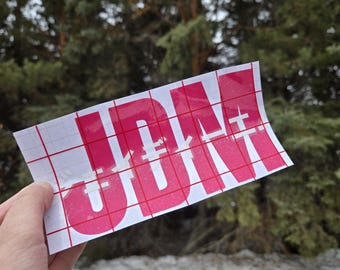 JDM Car Vinyl Decal, White JDM Kanji with Pink Back Layer  - Japanese Style Sticker, Car Decal, JDM Car, Windshield Sticker 7 Inches