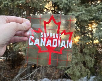 Canadian Maple Leaf Heart Car Decal: Support Canada Sticker