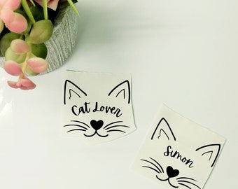 Cat Lover Decal, custom pet name sticker, personalized animal vinyl decal for cat lovers, loss of pet
