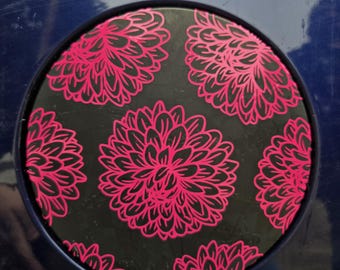 Adhesivo para la tapa del depósito de combustible con diseño de dalias para coche, pegatina de vinilo para vehículo, adhesivos para el depósito de gasolina de SUV con diseño floral, adhesivo para la tapa del depósito de gasolina
