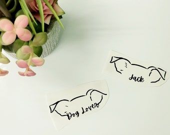 DOG LOVER STICKER, custom vinyl decal, pet name sticker, pet loss, personalized vinyl sticker, animal person, gift for pet lovers, car decal