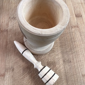 Traditional Mexican Wooden Kitchen Mortar Pestle/ Condiment Masher /Garlic/ Seed Seasoning/ Tool 6&quot;/ Only Pestle/ 3Pc