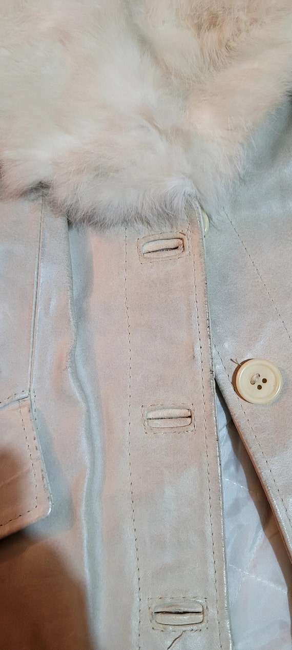 Vintage Leather Jacket,Leather Jacket with Fur on… - image 2