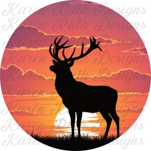 DTF Deer at Sunset | Hunting Day Heat Transfer | Ready to Press | Deer Graphic | Hunting Day Shirt | DIY Tee | Instant Style