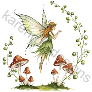 Fantasy Fairy DTF Direct To Film Ready to Press Transfer, Enchanted Forest Fairy DTF, Magical Fantasy Celestial Dreamy Green Fairy DTF