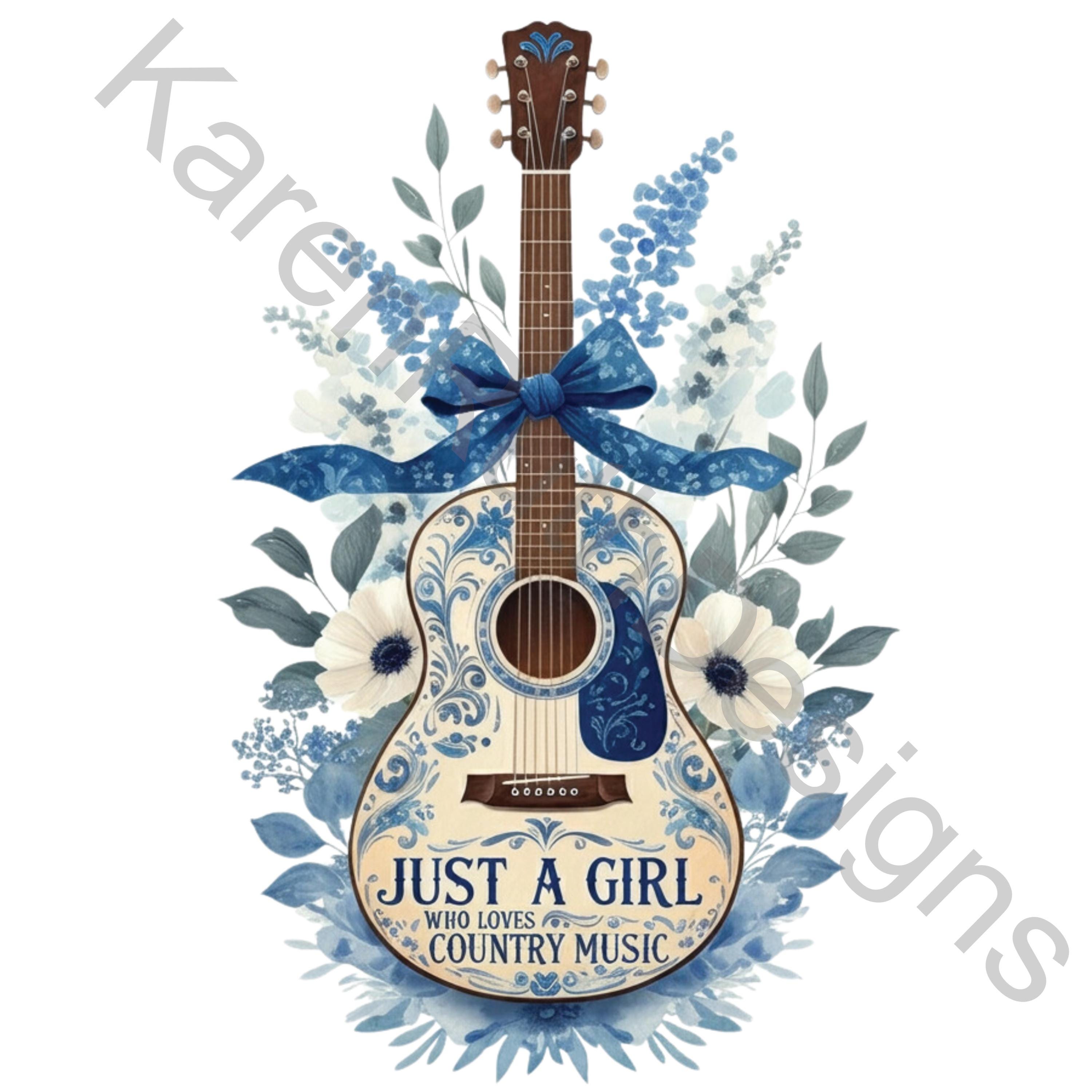 Solo una chica que ama la música country, DTF del sur, directo a la película, listo para imprimir, DTF de música country, música country, moño, diseño de camiseta, sudadera DTF