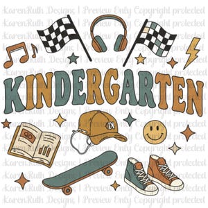 Boys Back to School Kindergarten Design is a direct  to Film Ready to Press Transfer T Shirt Transfer Direct To Film back to school