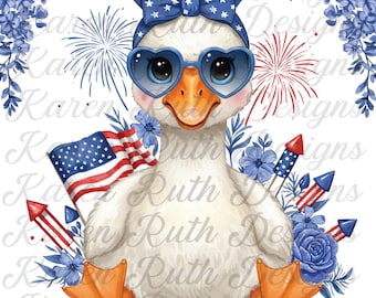 Americana Goose DTF Transfer: Patriotic Fourth of July T-Shirt