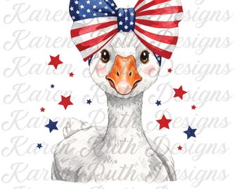 Patriotic Goose DTF Transfer: 4th of July Funny Goose, Ready to Press