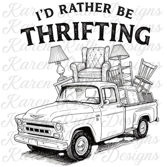 Id Rather Be Thrifting DTF Transfer: Ready to Press Heat Transfer
