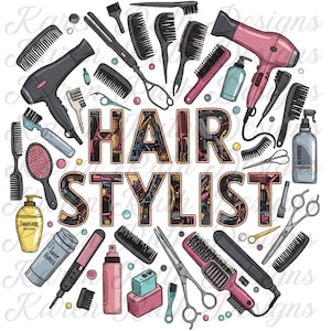 Hair Stylist DTF Transfer | Ready to Press Salon Graphic | Hairstylist Life Heat Transfer for Shirts, Aprons & Gifts Hair Stylist Gift idea