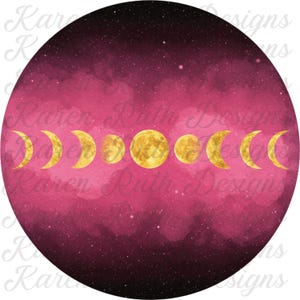 Celestial Phases of the Moon Direct to Film Ready to Press Transfer | Moon Phases DTF | Boho Moon Art | Mystical Celestia | Lunar Phases DTF