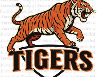 Tigers Logo Direct to Film Ready to press transfer Tigers Baseball Tigers Mascot Sports Baseball Football Highschool mascot tigers lovers