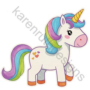 Cute Unicorn DTF Direct to Film Ready to Press Transfer Children&#39;s Unicorn Colorful Unicorn DTF Cheerful Rainbow Unicorn DTF Gifts for Girls