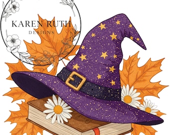 Witch Hat DTF Transfer: Spooky Halloween T-Shirt Design