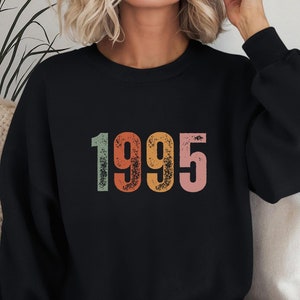 Moletom personalizado para 30º aniversário | 40º aniversário | 50º aniversário | Gola redonda retrô de 1995 | Presente de aniversário vintage | Presente de aniversário para ela