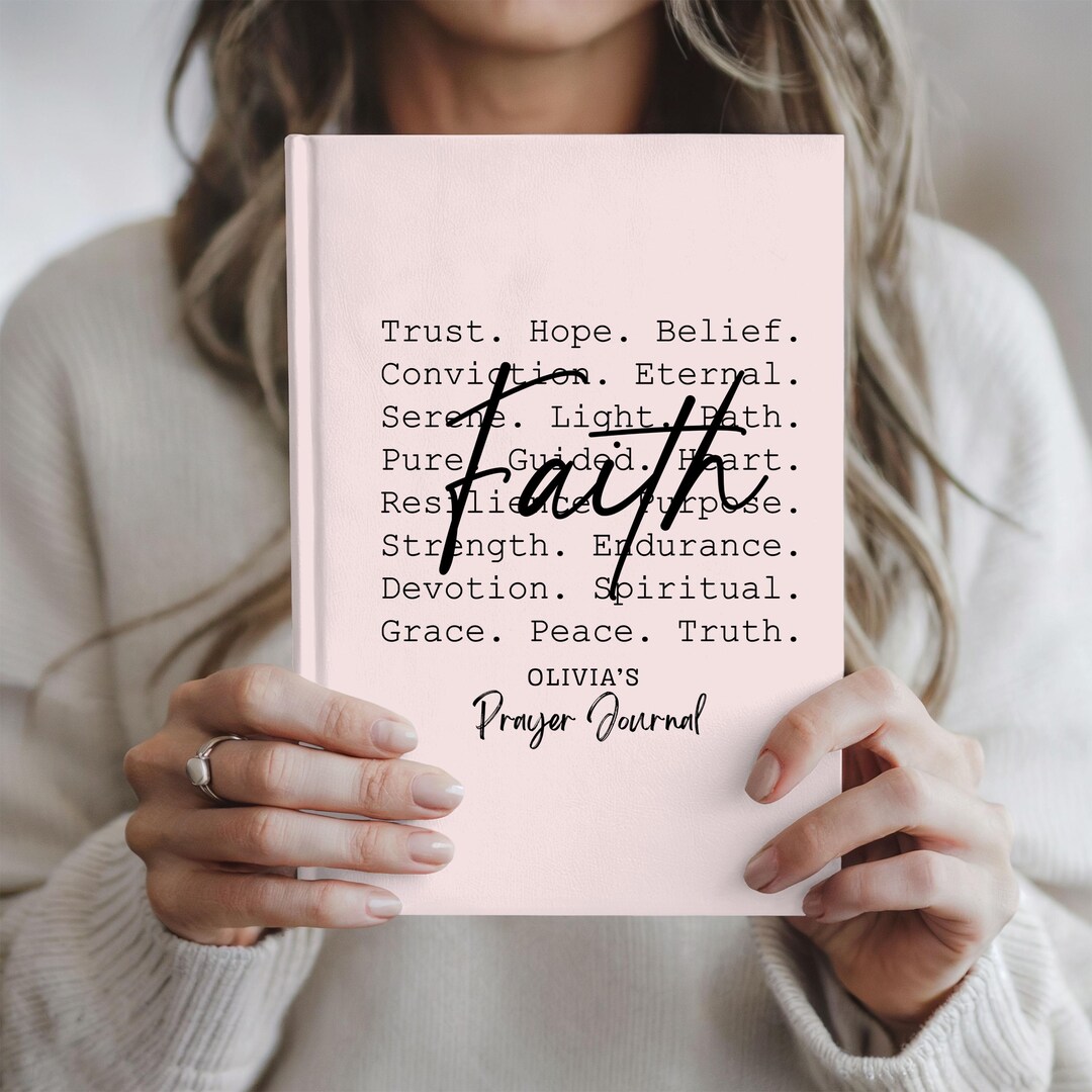 Faith Words Prayer Journal Bible Study Notebook, Personalized Christian ...