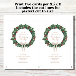 Printable Holiday Party Invitation Template | Editable Template ...
