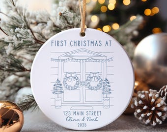 Personalized New Home Ornament, First Home Keepsake Gift for New Homeowners, Real Estate Agent Gift for Buyer, New House Ornament, Moving In