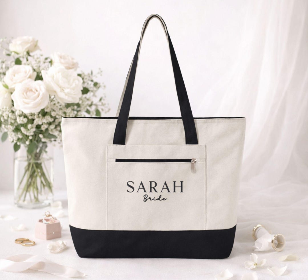 Personalized Bridesmaid Tote Bag, Custom Bridal Party Gift, Wedding ...