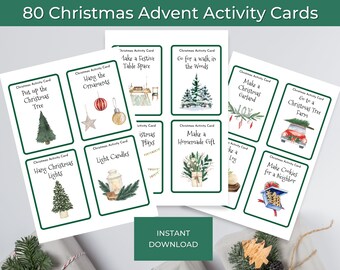 Christmas Advent Activity Cards | Printable Advent Cards | Family Advent Activity Cards | Christmas Activities for Kids | Advent Calendar