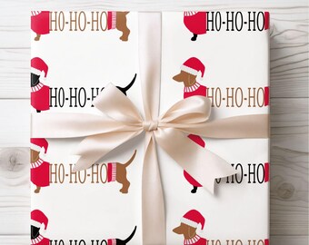 Daschund Ho Ho Ho Weihnachten Pullover Dackel Wrapping Paper Roll Wiener Hund Geschenk Wrap Blatt vorhanden Party Urlaub Dekorationen