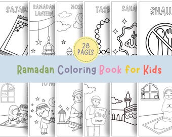 Ramadan Coloring Book for Kids | Islamic Activity Printable (PDF) | Ramadan Worksheet | Eid Coloring Pages