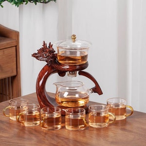 Creative glass kung fu tea set | glass automatic tea set | tea party tea set | Christmas tea set | afternoon tea tea set