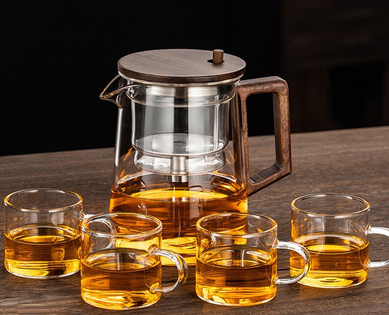 Glass teapot|glass liner tea water separation tea making god|high selling temperature resistant household tea set|brewing tea pot