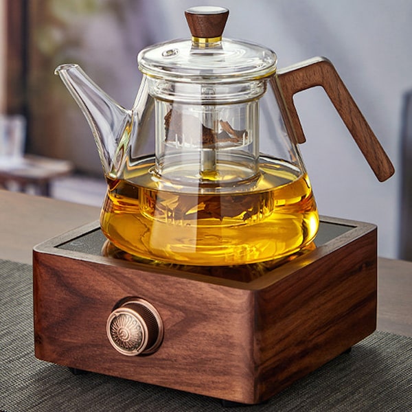 Bouilloire à thé en verre | bouilloire à double usage à haute température à la vapeur | bouilloire en verre | service à thé électrique pour poêle à poterie