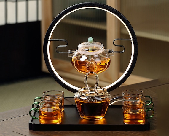 Lazy Glass Creative Tea Set Transparent Retro Kung Fu Tea Brewer