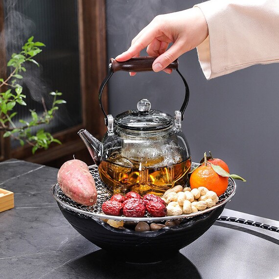 Glass Teapot Electric Pot Boiling Tea Kettle Ware High Temperature Tea Set  Burning Kettle Flower Tea Tea Set Halloween Gift 