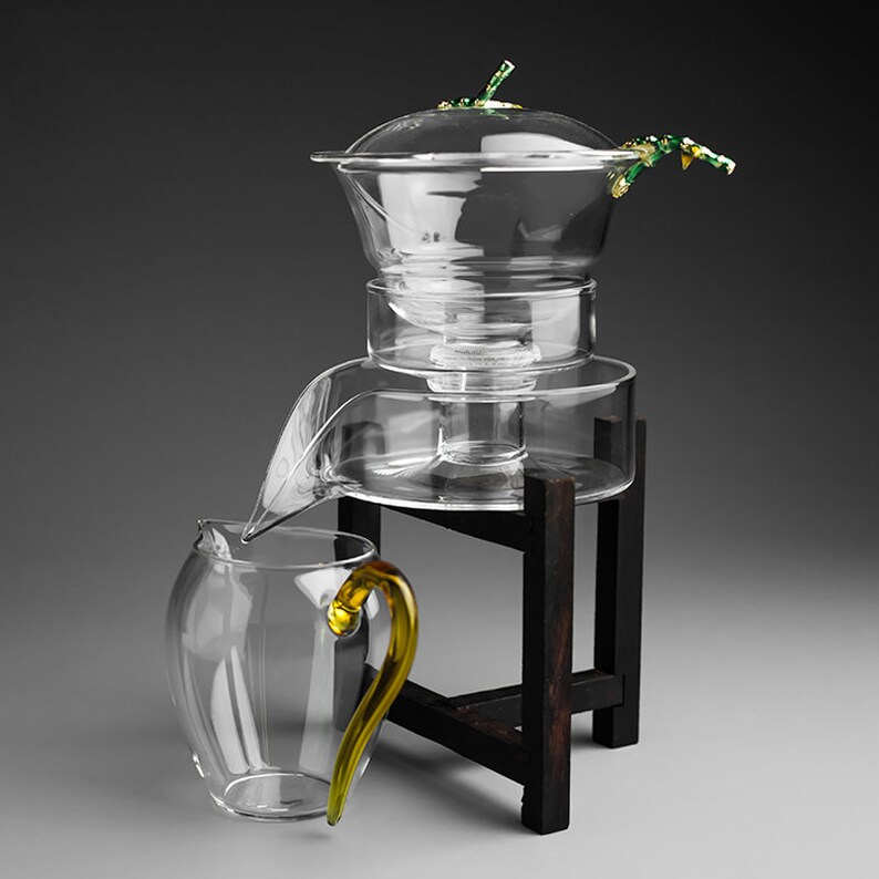 Glass Automatic Tea Setlazy Tea Brewersemiautomatic Tea Etsy