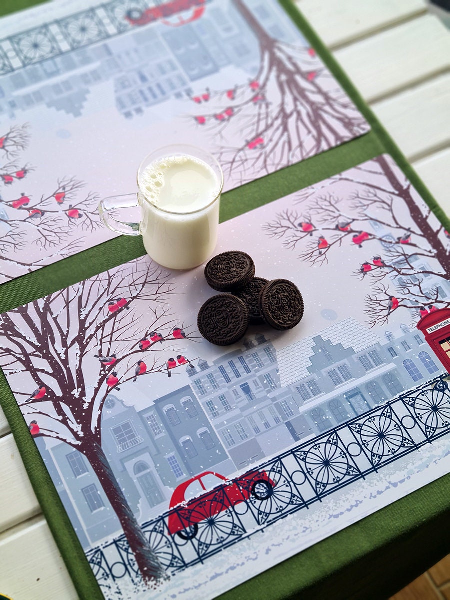 London Design Table Placemats Placemats Set of 2, 4, 6 Washable Dining Table Mats Housewarming