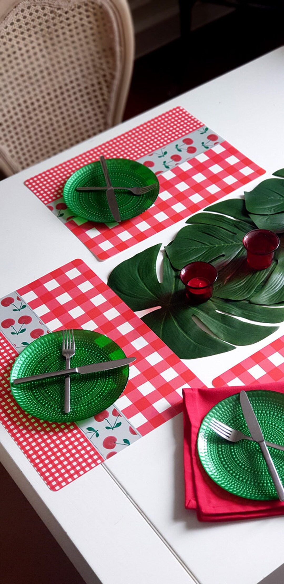 Cherry Design Table Placemats Placemats Set of 2 4 6 Etsy